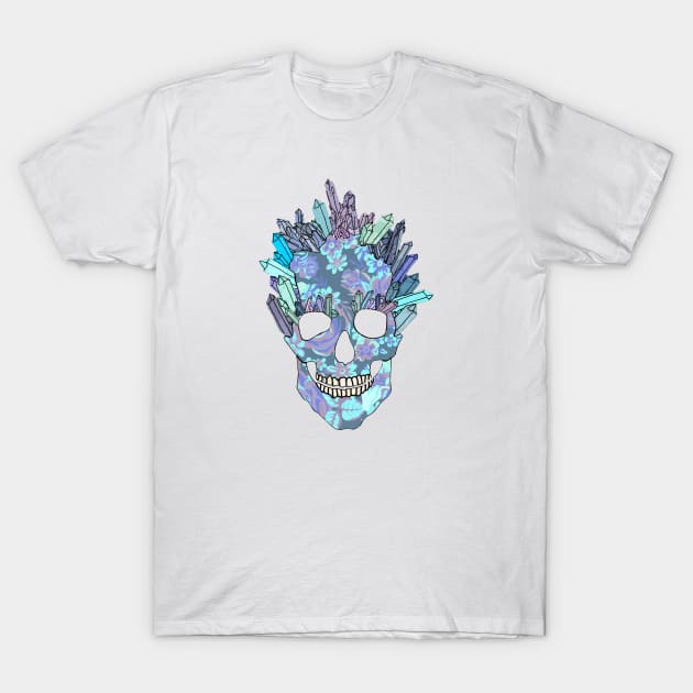 Skull with crystal hair T-Shirt by Muga Design